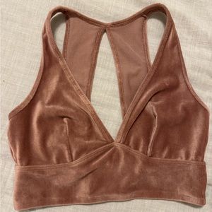 Velvet-like, ribbed key-hold bralette